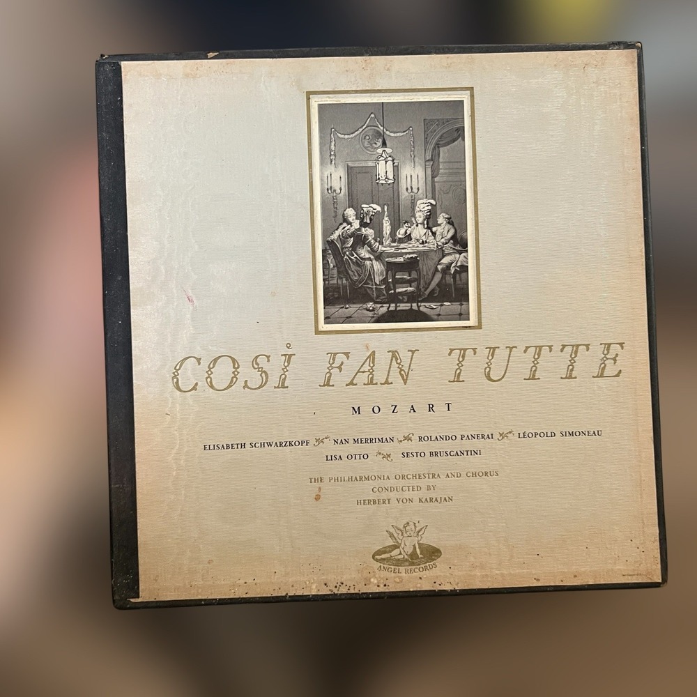 50s Mozart Cosi Fan Tutte Vinyl Opera 3Set Angel Records Herbert Von Karajan VTG